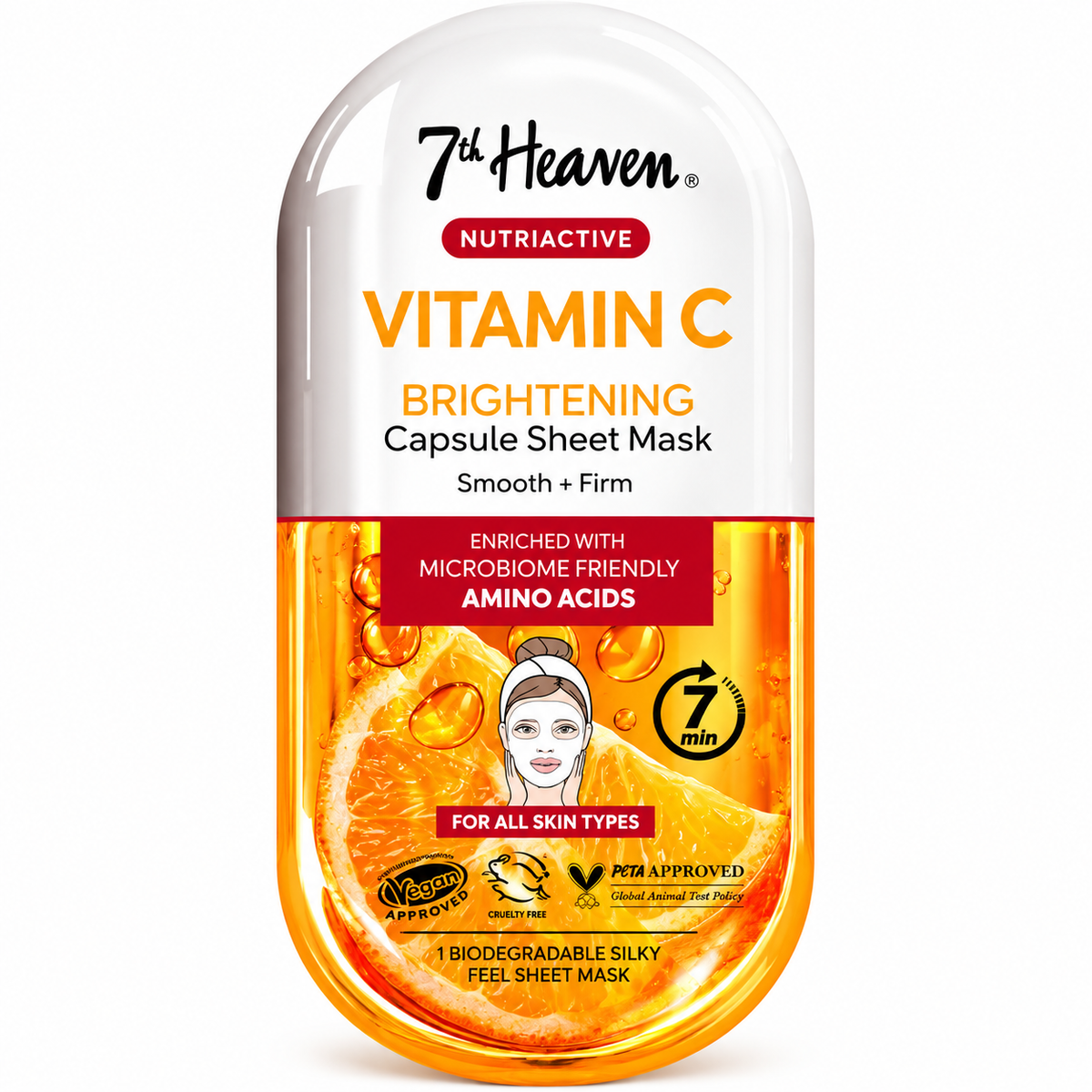 7TH HEAVEN NUTRIACTIVE VITAMIN C BRIGHTENING CAPSULE SHEET MASK