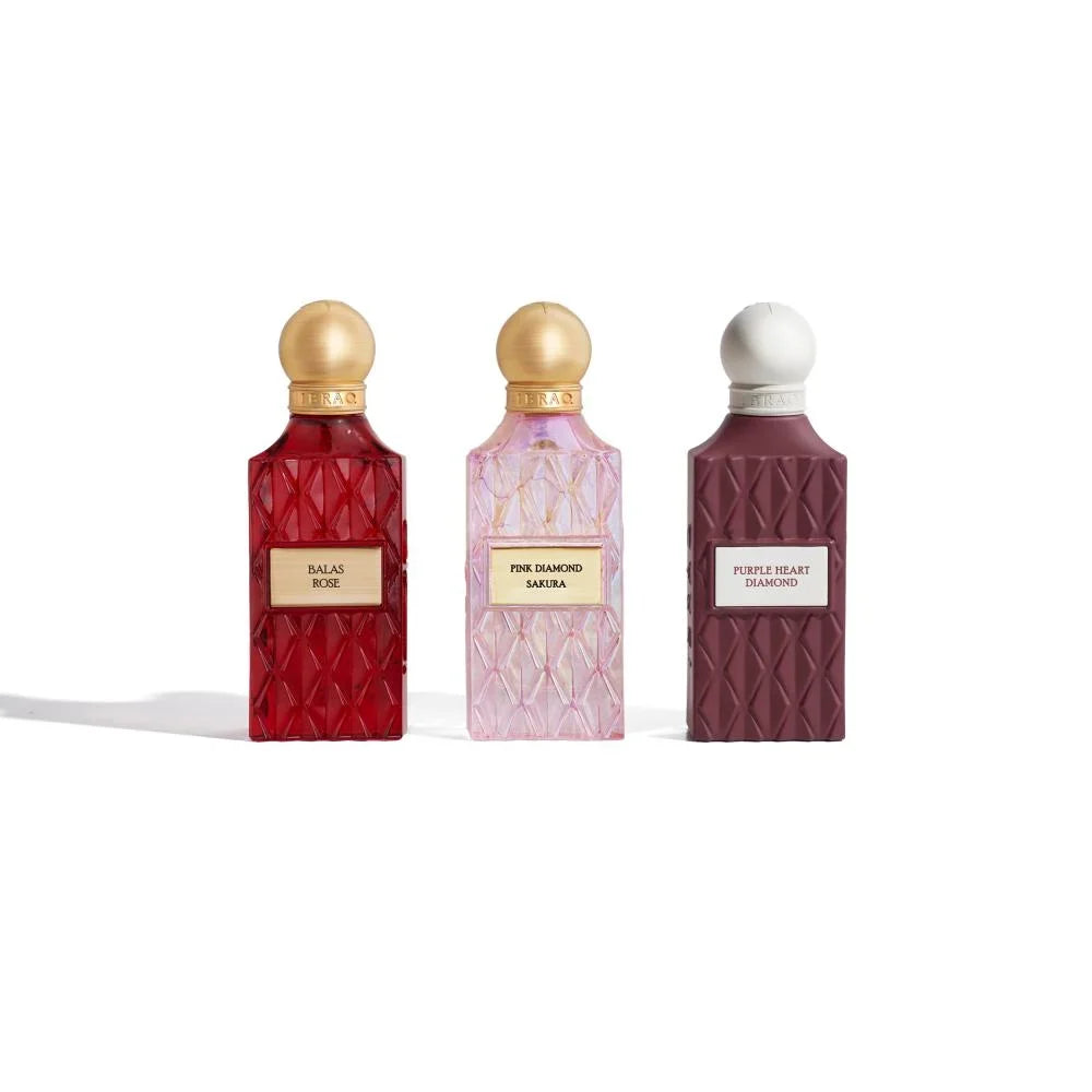 MAROON DIAMOND SET BY IBRAQ EAU DE PARFUM FOR WOMEN 3 × 75 ML