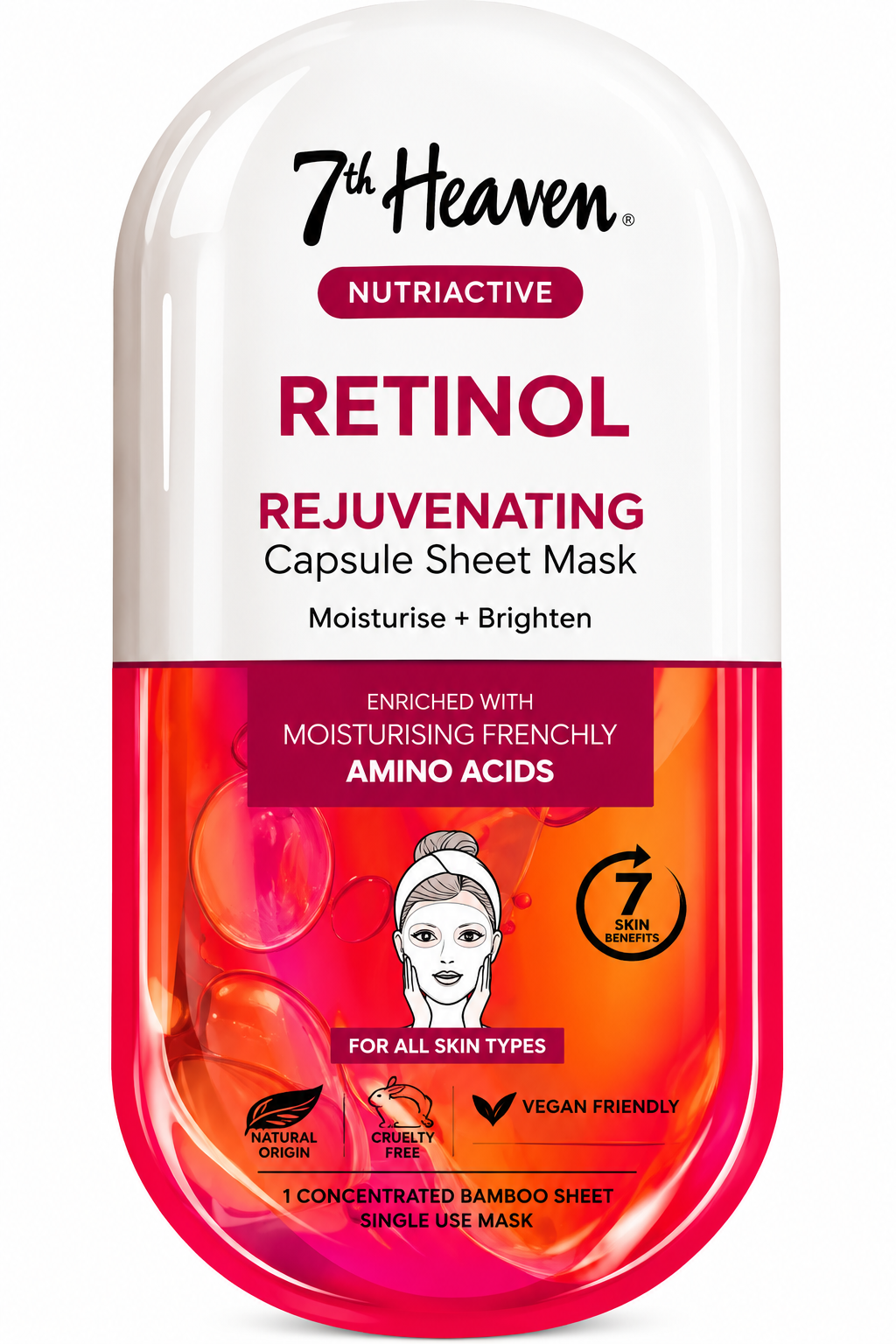 7TH HEAVEN NUTRIACTIVE RETINOL REJUVENATING CAPSULE SHEET MASK
