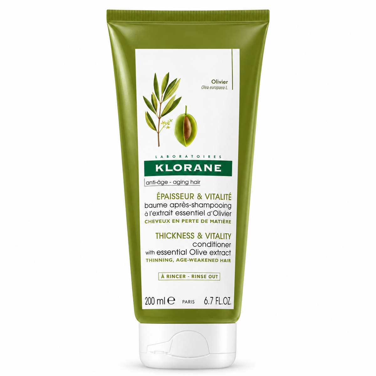KLORANE BAUME APRÈS-SHAMPOOING ÉPAISSEUR & VITALITÉ À L’EXTRAIT ESSENTIEL D’OLIVIER 200ML