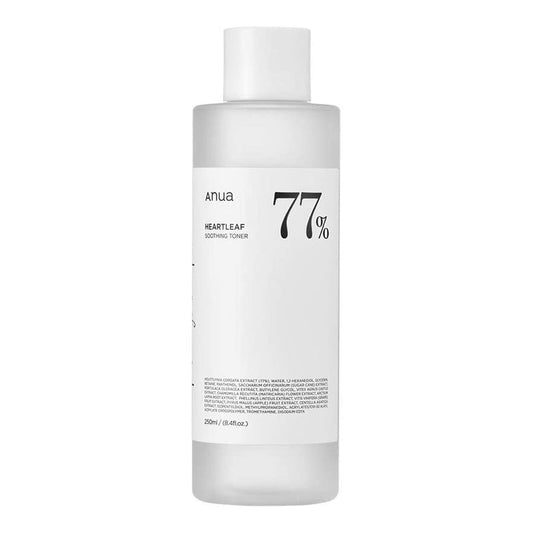 ANUA Heartleaf 77% Soothing Toner, toner apaisant, extrait de Heartleaf, toner hydratant, soin peau sensible, réduire rougeurs, toner peau irritée, soin apaisant, rééquilibrer la peau, peau douce, soin hydratant, toner pour peau sensible, BeautyFamily.ma, soin apaisant visage
