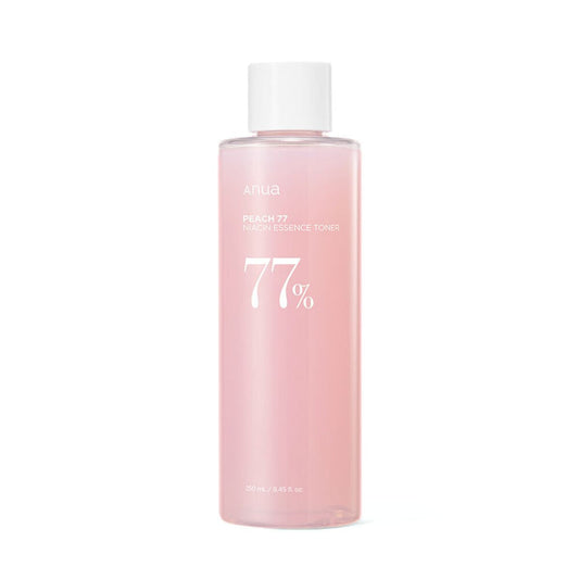 ANUA Peach 77 Niacin Essence Toner, tonique hydratant, toner à la pêche, toner niacinamide, tonique anti-imperfections, soin peau éclatante, soin peau hydratant, tonique anti-rougeurs, toner pour pores, toner peau lumineuse, soin peau sensible, BeautyFamily.ma, tonique revitalisant, toner naturel maroc