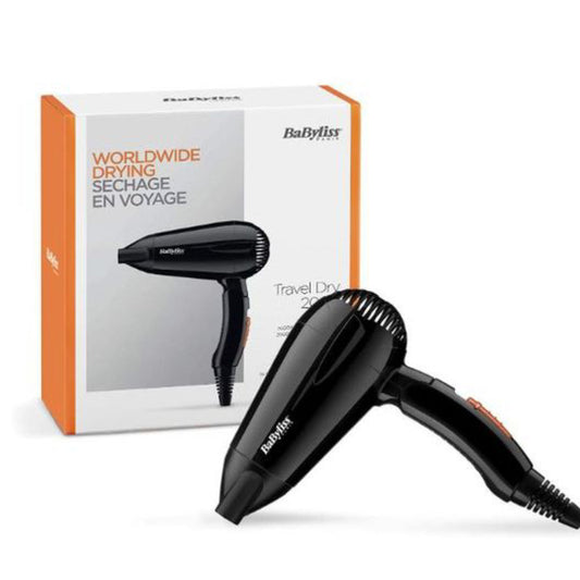 Babyliss Sèche-cheveux Travel Dry 2000W Compact Léger avec poignée pliante 5344E