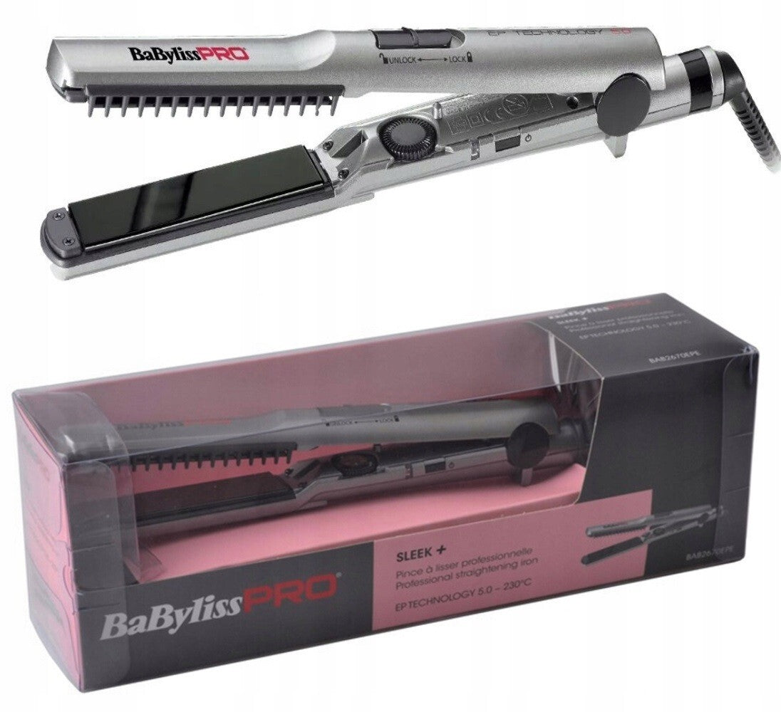 BabylissPRO Sleek+, lisseur titane, fer à lisser Babyliss, Sleek Plus Straightener, lisseur professionnel, lisseur cheveux épais, fer à lisser 230°C, Babyliss Maroc, beautyfamily.ma, plaques titane lisseur
