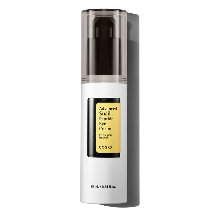 COSRX, contour des yeux, snail mucin, peptides, niacinamide, crème yeux, hydratation yeux, anti-cernes, anti-poches, repulpant, peau sensible, cosmétique coréenne, beautyfamily.ma, soin contour des yeux, cosrx eye cream