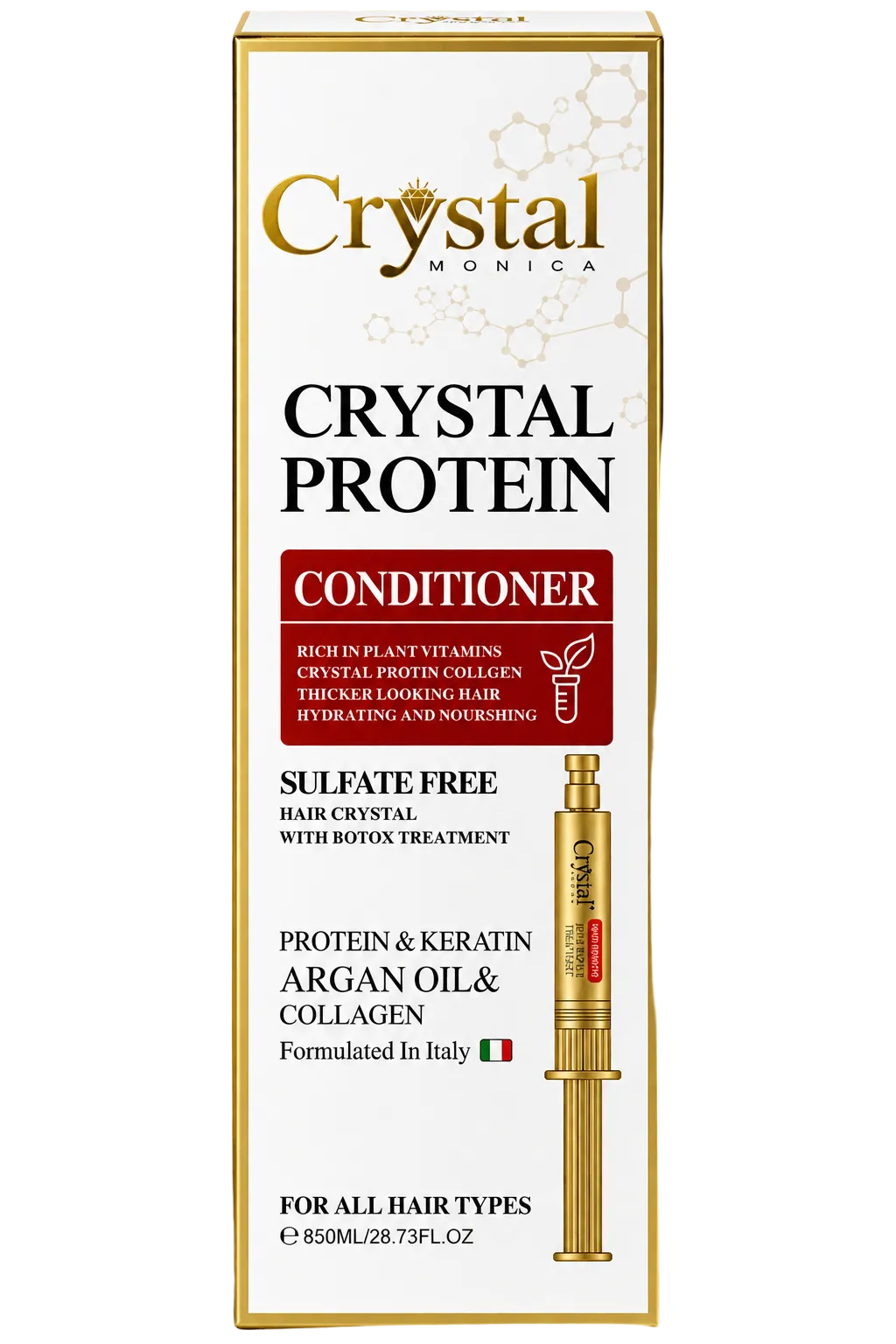 MONICA CRYSTAL PROTEIN APRÈS SHAMPOOING SANS SULFATE FOR ALL HAIR TYPES 850ML