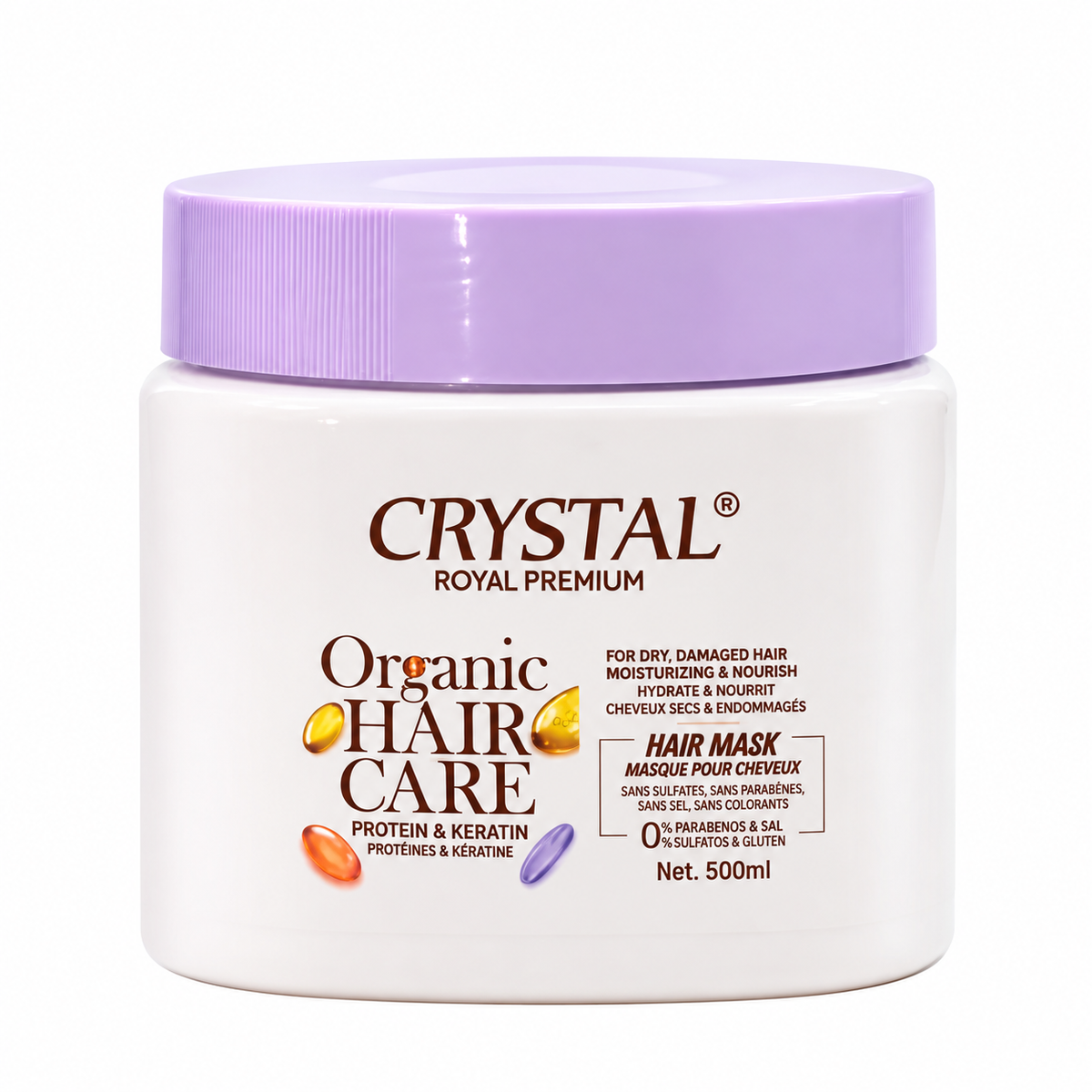CRYSTAL ORGANIC HAIR CARE FOR FRIZZY & DAMAGED HAIR SHAMPOO + MASK + SERUM PACK