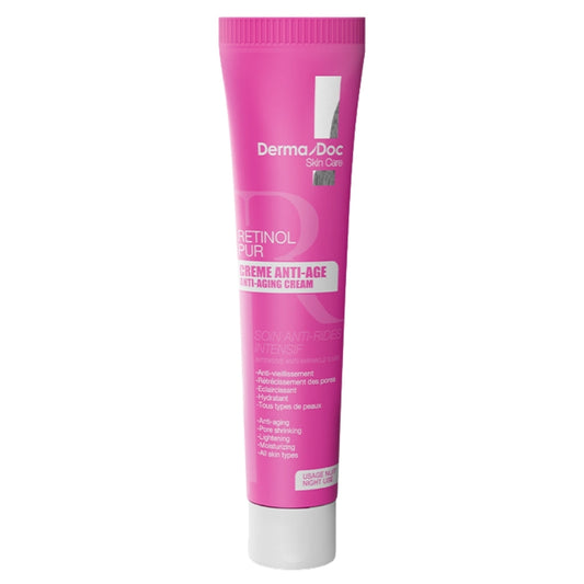crème rétinol pur, crème anti-âge rétinol, soin anti-rides nuit, crème régénérante visage, crème anti-âge peaux matures, rétinol nuit, DermaDoc Maroc, crème visage BeautyFamily