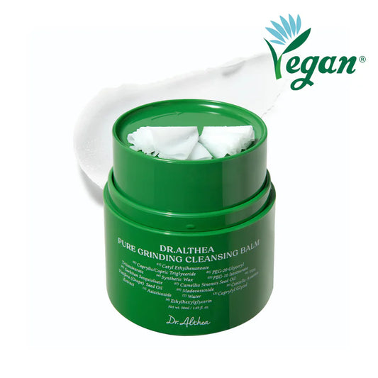 Dr Althea, cleansing balm, baume démaquillant, grinder balm, nettoyant doux, peau sensible, centella asiatica, madecassoside, huile camellia, vegan skincare, cleansing balm Maroc, beautyfamily.ma
