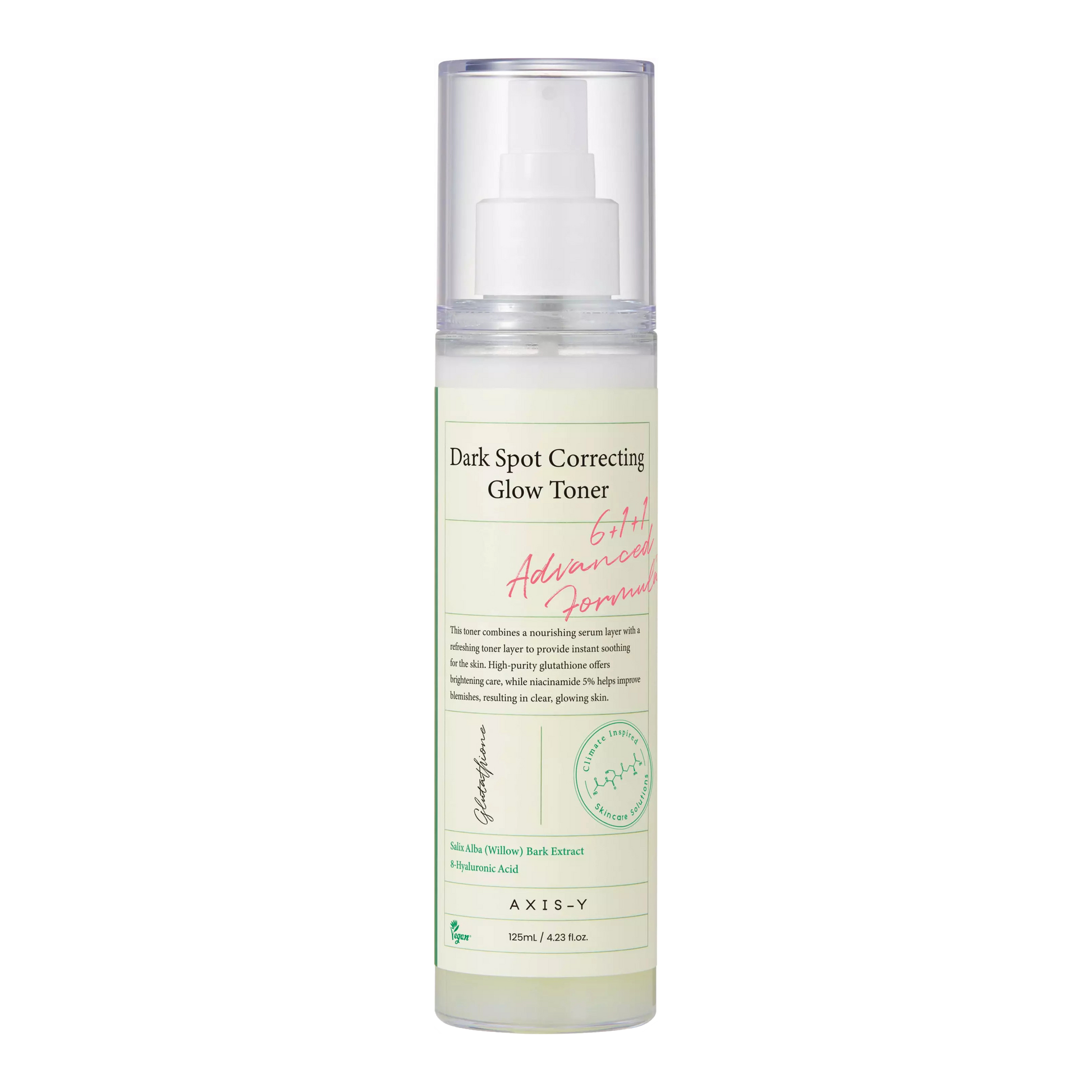 Dark Spot Correcting Glow Toner, AXIS-Y glow toner, toner anti-taches, toner éclaircissant, soin tonifiant, toner 125ml, soin anti-imperfections, peau éclatante, toner pour peau claire, soin anti-taches brunes, toner hydratant, tonifiant peau lisse, soin peau uniforme, soins anti-âge, BeautyFamily.ma