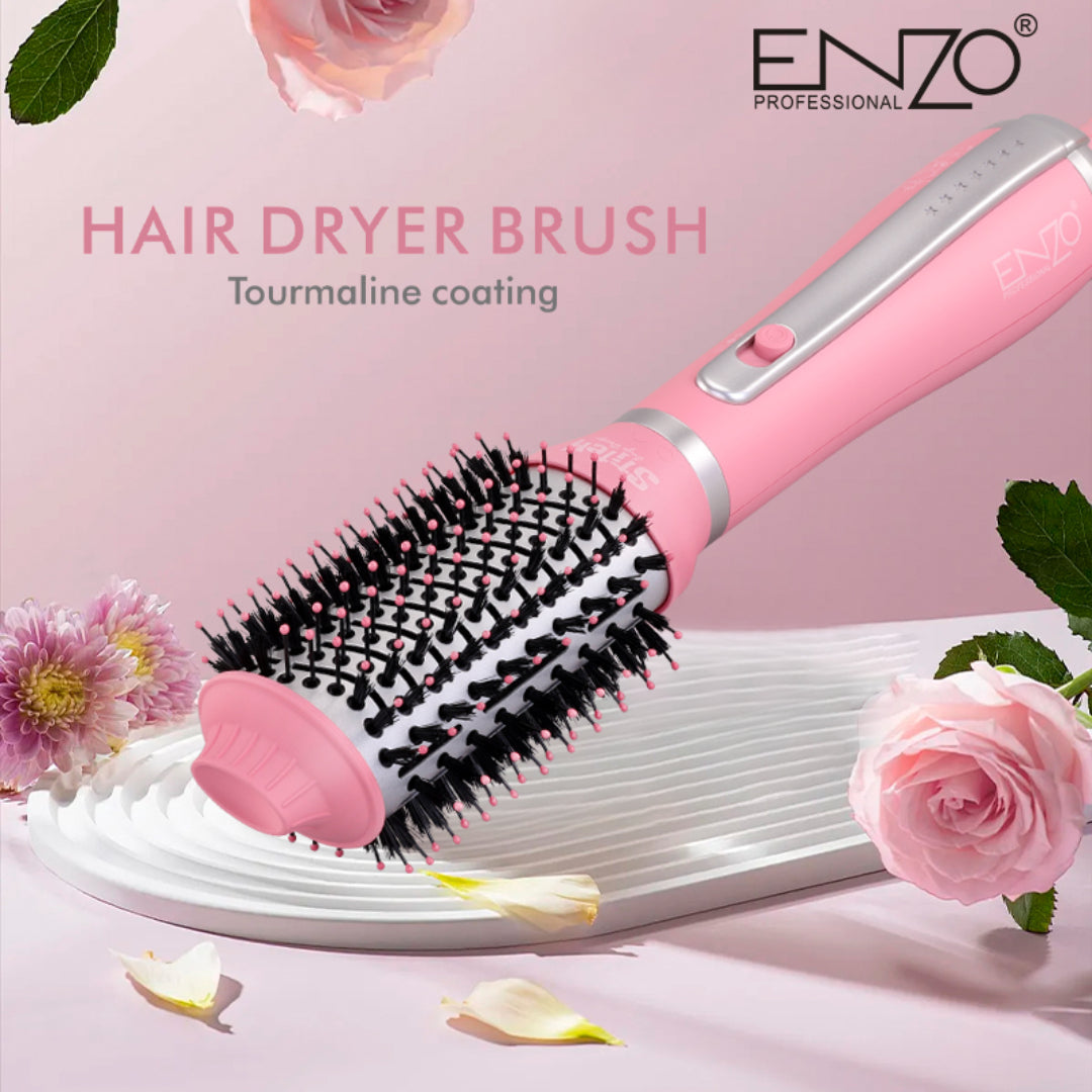 ENZO Brosse sèche-cheveux 3 en 1 de meilleure qualité pour salon Cordon d'alimentation Peigne à air chaud Fer à lisser et boucler EN-6220