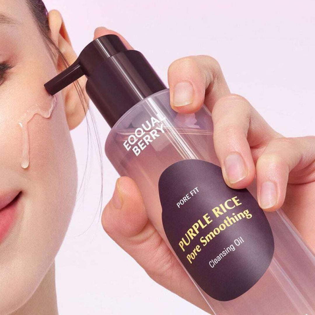 EQQUAL BERRY - Huile Nettoyante Lissante pour les pores au Riz Violet - 200 ml
