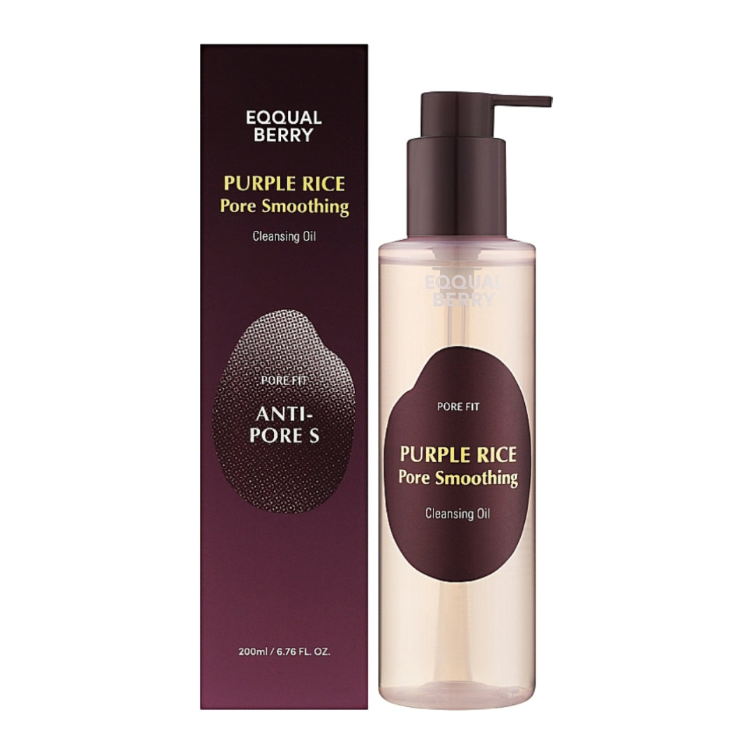 EQQUAL BERRY - Huile Nettoyante Lissante pour les pores au Riz Violet - 200 ml