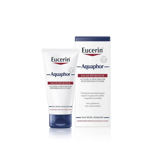 eucerin aquaphor maroc, baume réparateur eucerin, aquaphor 40g maroc, soin peau sèche fissurée, baume eucerin lèvres mains, baume hydratant sans parfum, réparation cutanée rapide, soin post-laser eucerin, baume protecteur peau sensible