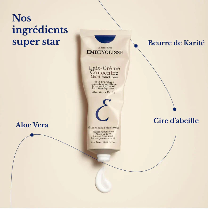 Embryolisse Maroc, lait crème concentré 75ml, crème hydratante multifonction, base maquillage hydratante, Embryolisse lait crème prix Maroc, soin visage peaux sensibles, crème Embryolisse originale, BeautyFamily cosmétique hydratant
