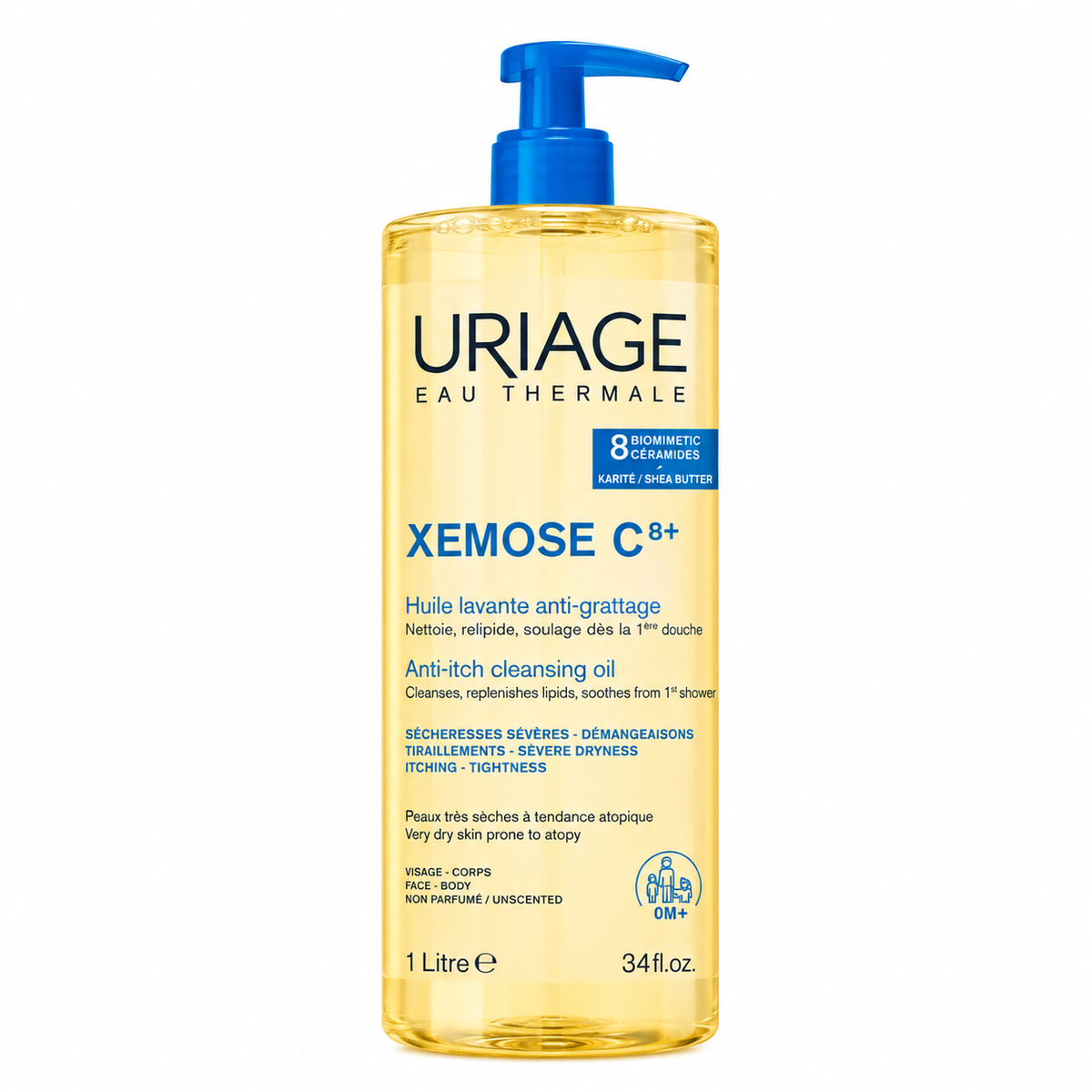 URIAGE XEMOSE C8+ HUILE LAVANTE APAISANTE 1 LITRE