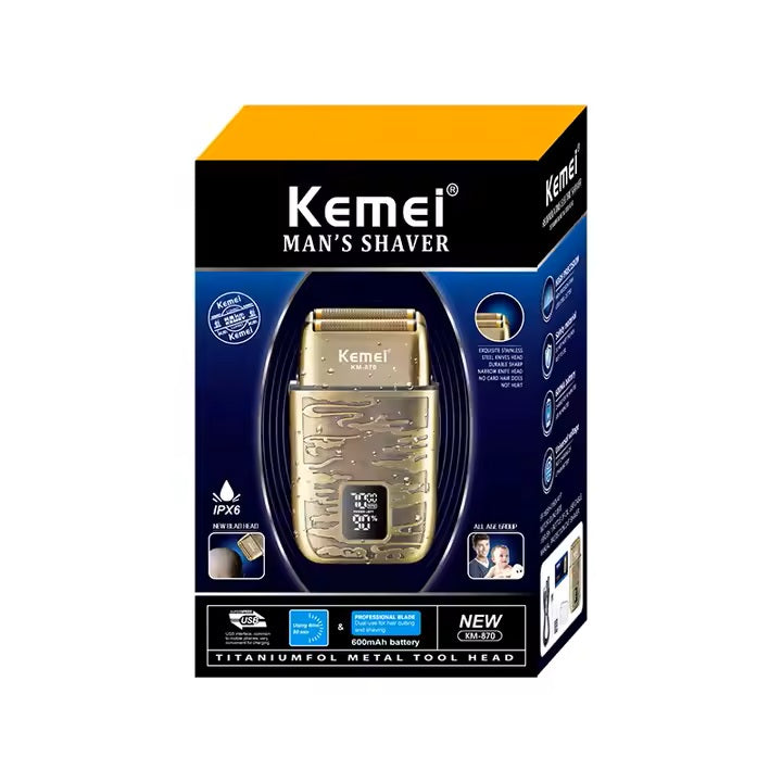 KEMEI KM-870 RASOIR ÉLECTRIQUE PROFESSIONNEL PORTABLE À DOUBLE LAME