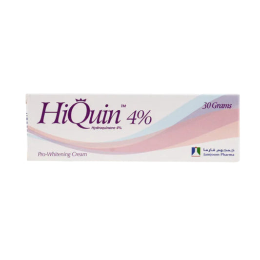 hiquin 4% crème éclaircissante maroc, hydroquinone 4% maroc, crème anti-taches Jamjoom, traitement mélasma maroc, hiquin peau pigmentée, éclaircissant professionnel maroc, beautyfamily.ma, soins dépigmentants maroc
