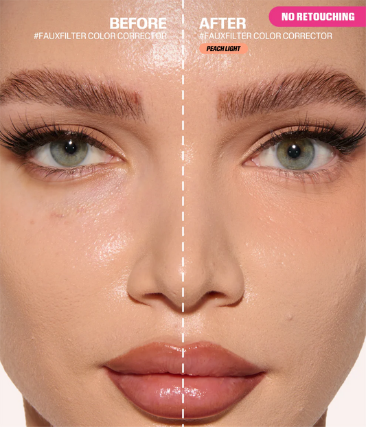 HUDA BEAUTY, FauxFilter Under Eye Color Corrector, correcteur de couleur, color corrector, Peach Light, correcteur cernes, contour des yeux, neutraliser cernes, anti-transfert, longue tenue, non comédogène, maquillage teint, HUDA BEAUTY Maroc, acheter HUDA BEAUTY Maroc, beautyfamily.ma