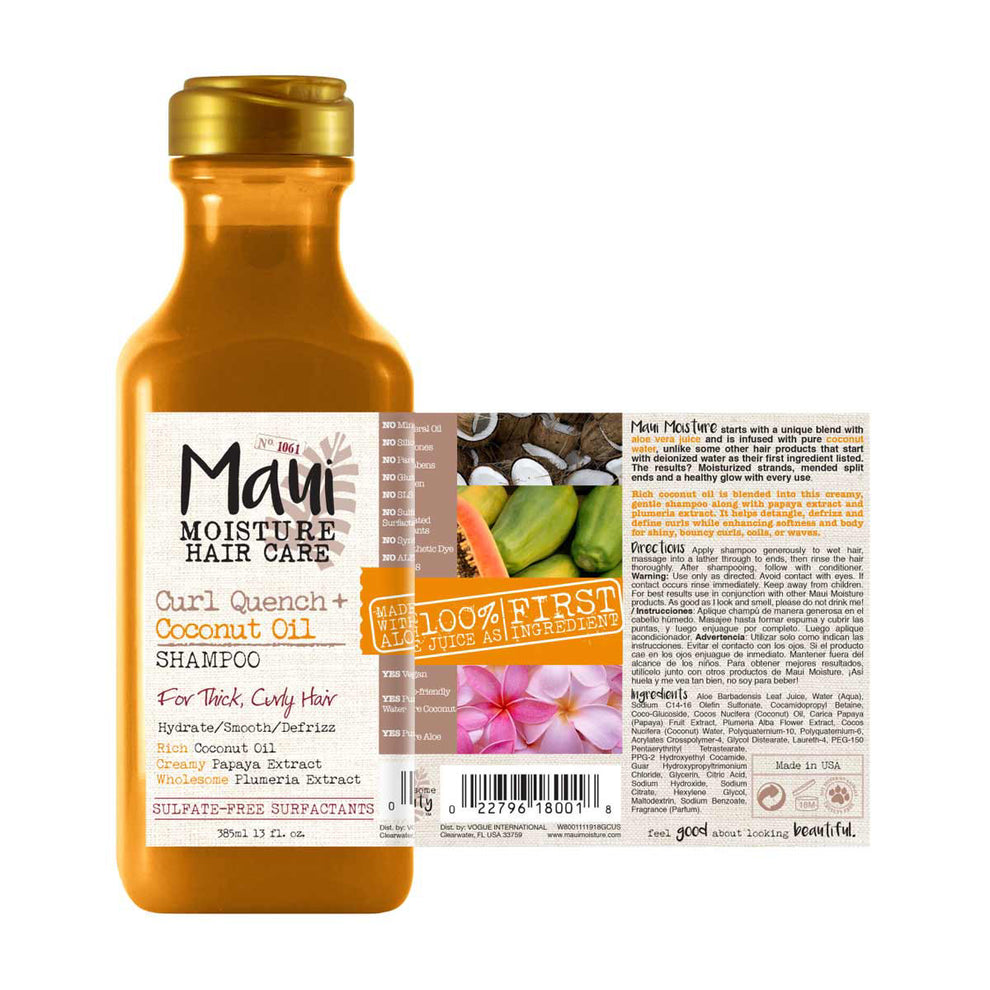 CURL QUENCH + COCONUT OIL SHAMPOO 385ML