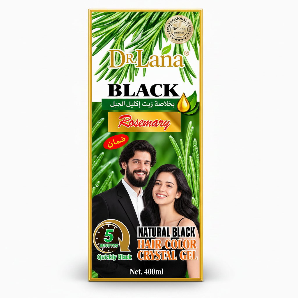 DR.LANA BLACK ROSEMARY NATURAL BLACK HAIR COLOR CRYSTAL GEL  400ML
