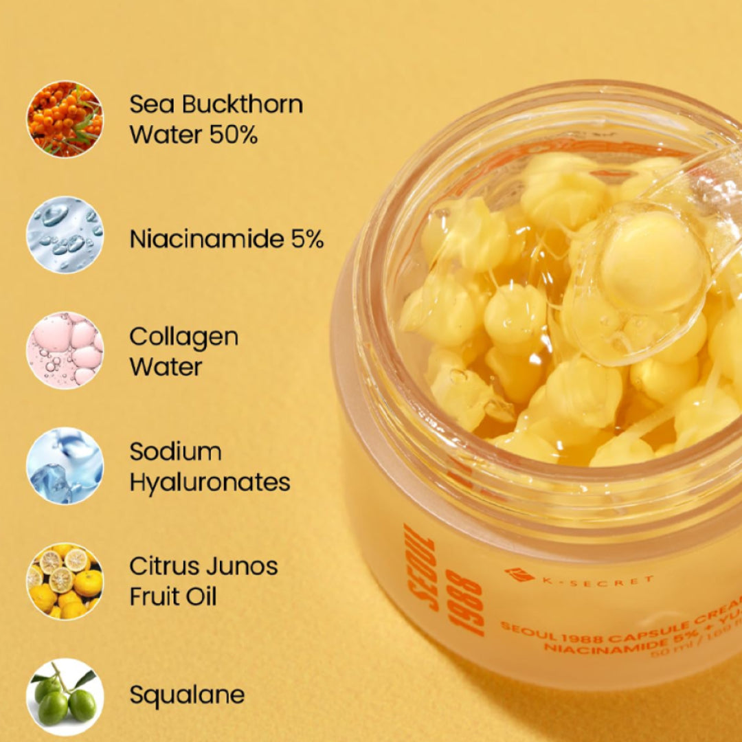 K-Secret Seoul 1988 Capsule Cream Niacinamide 5% + Yuja - 50ml