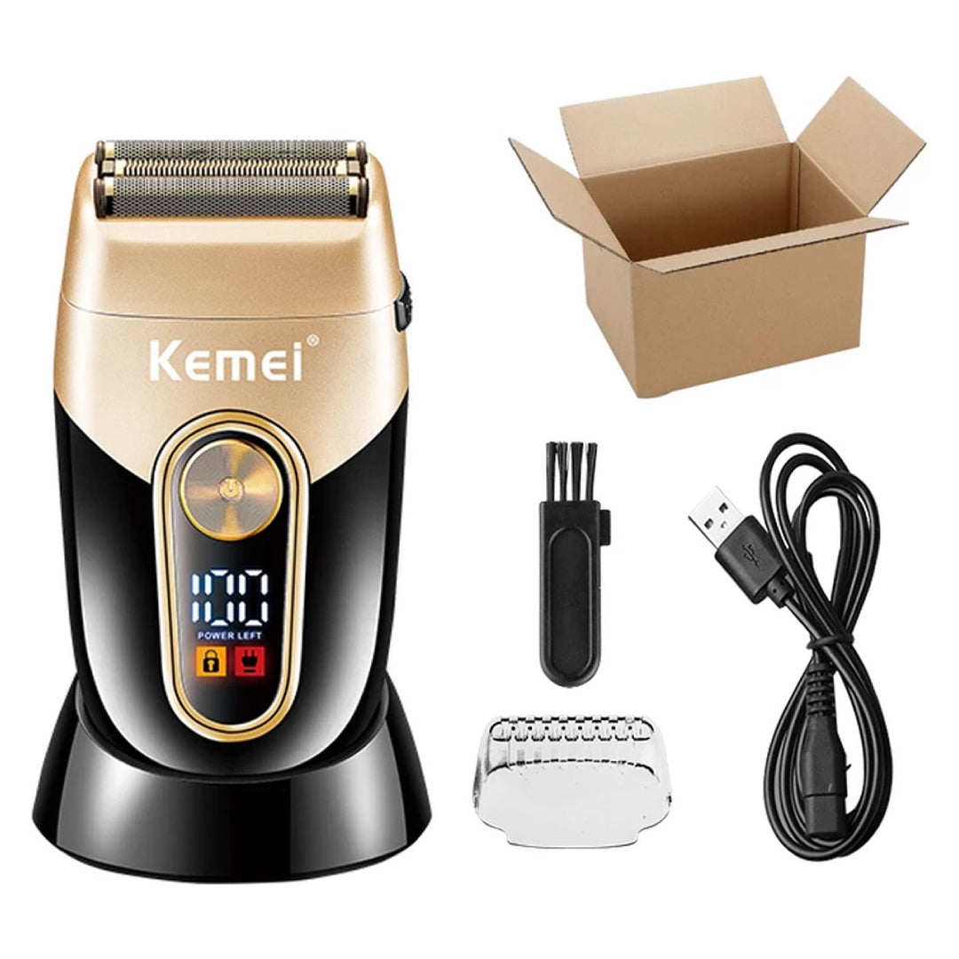 KEMEI KM-3209 Rasoir à barbe rechargeable, électrique pour hommes, tondeuse à poils flottante, appareil de rasage pour le visage