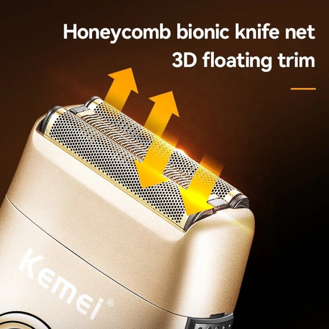KEMEI KM-3209 Rasoir à barbe rechargeable, électrique pour hommes, tondeuse à poils flottante, appareil de rasage pour le visage