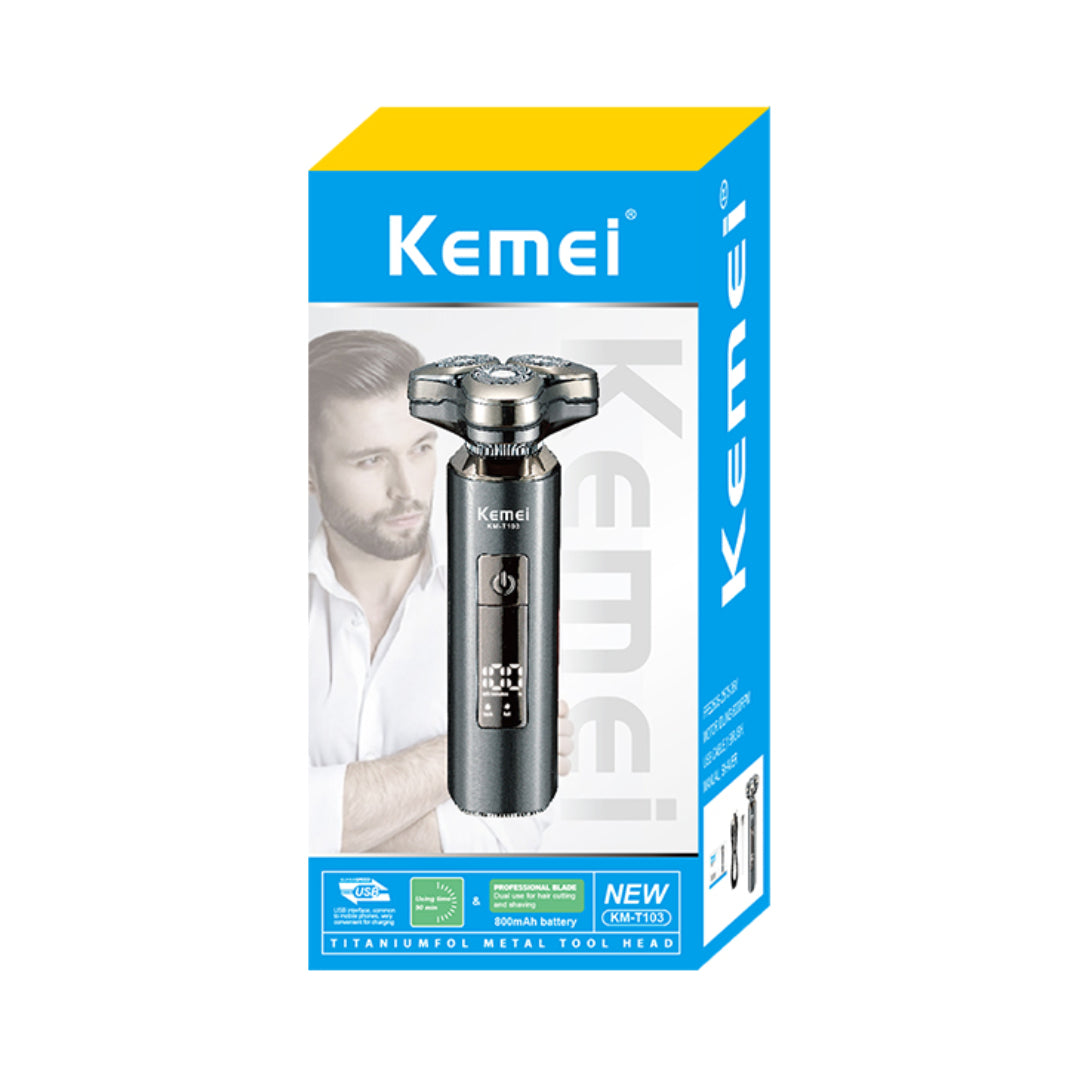 KEMEI KM-T103 Rasoir Électrique, Sécurité Magnétique – Lame Lavable, Portable