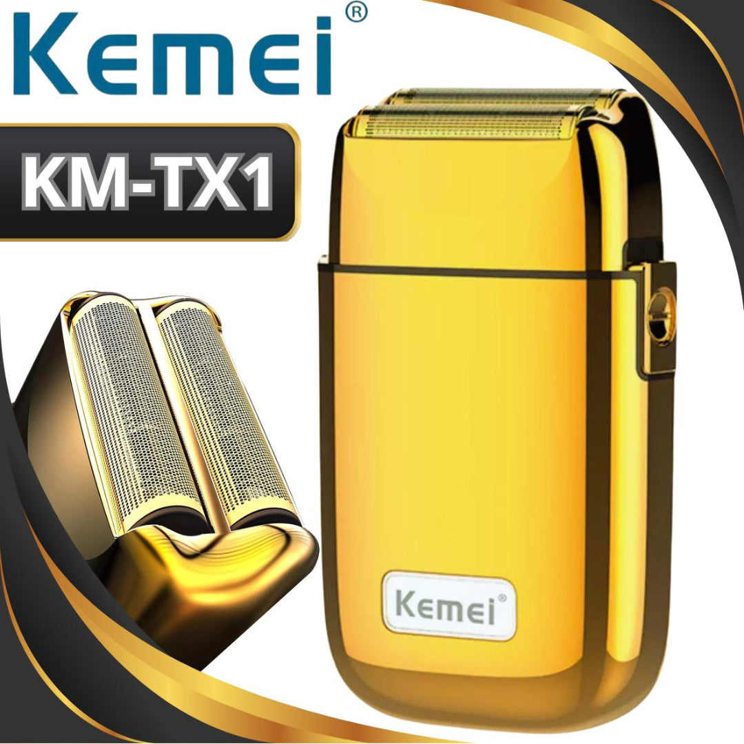 KEMEI KM-TX1 Rasoir électrique rechargeable Avec chargement USB, en métal, pour homme.