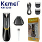 KEMEI KM-3208 – Tondeuse corps étanche, USB rechargeable, batterie 600mAh
