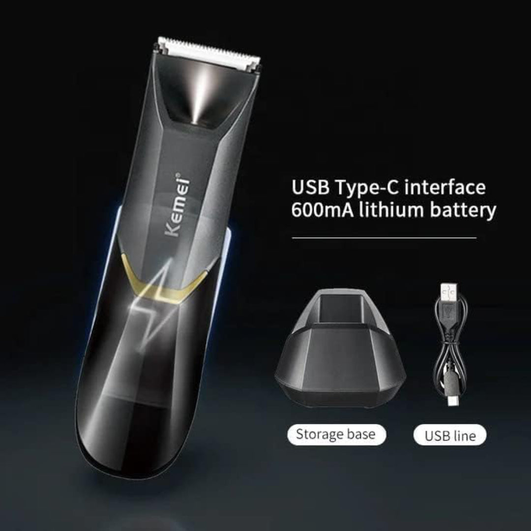 KEMEI KM-3208 – Tondeuse corps étanche, USB rechargeable, batterie 600mAh