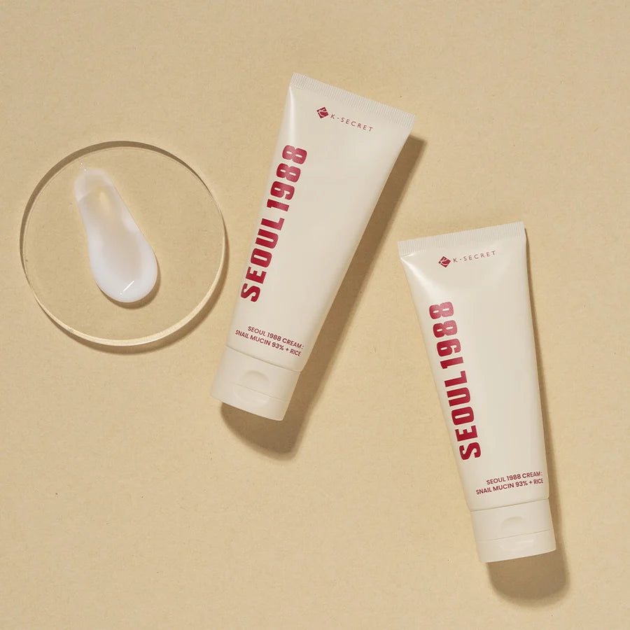 K–SECRET SEOUL 1988 CREAM : SNAIL MUCIN 93% + RICE 100ML
