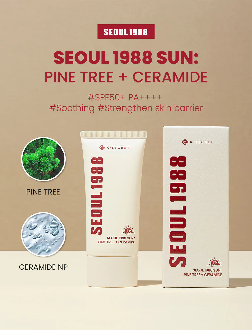 K–SECRET SEOUL 1988 SUN PINE TREE + CERAMIDE - 50ml