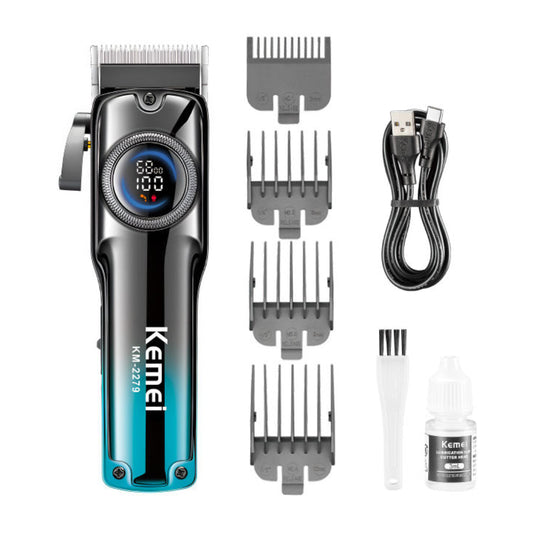 Kemei KM-2279 Tondeuse à cheveux professionnelle Pour Hommes, Avec écran LCD, Rechargeable et Réglable.
