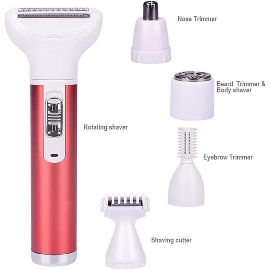 Kemei KM-3628 Rasoir Électrique Multifonction Indolore Rechargeable USB, Têtes Interchangeables