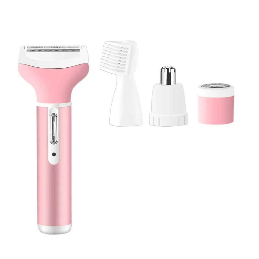 Kemei KM - 6637 Epilateur-Rasoir multifonctions - Rechargeable - 4 en 1 - Rose