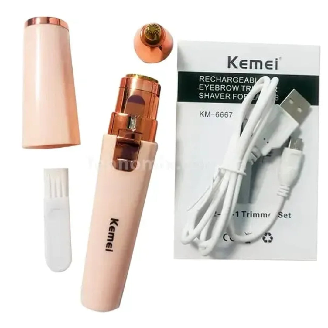 Kemei KM - 6667 Épilateur 2 in 1 visage femme rechargeable Tondeuse visage facile à utiliser