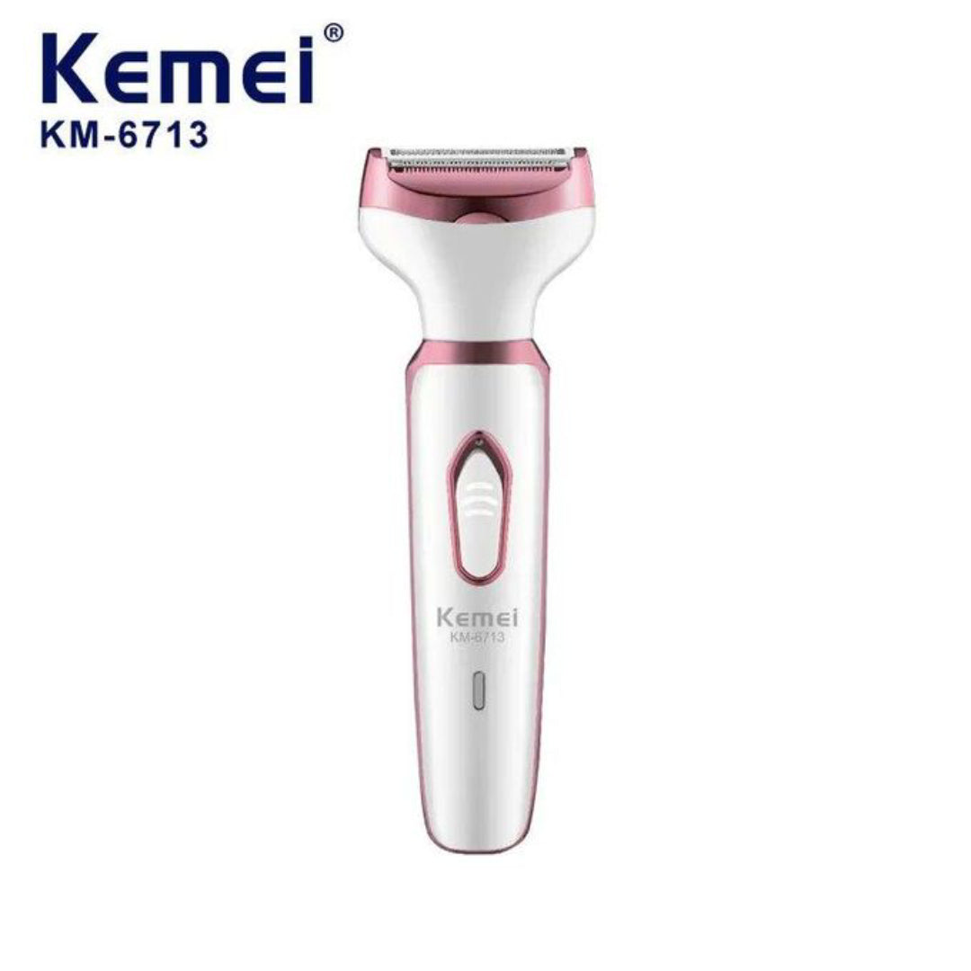 Kemei KM-6713 Rasoir électrique pour femme, rasoir sans fil indolore