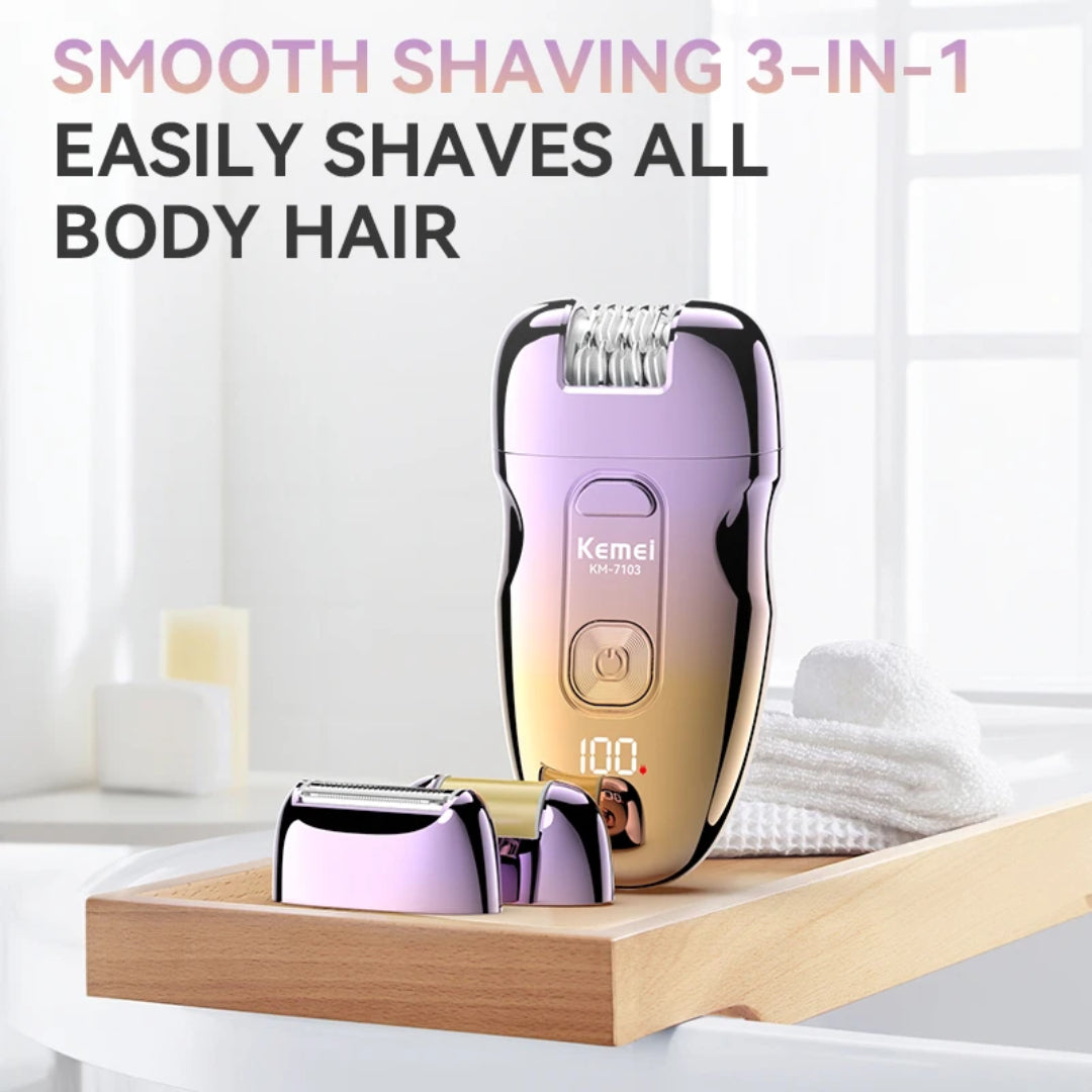 Kemei KM-7103 Épilateur 3 en 1 – Épilation douce du visage, des jambes et du maillot