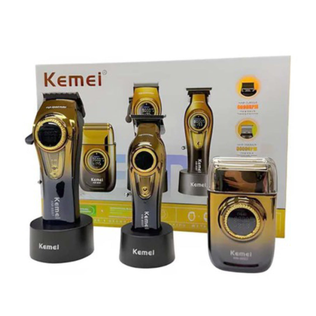 Kemei KM-8557 Kit professionnel Machine de découpe, Finition et Rasoir