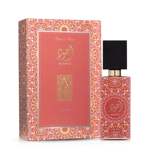 ajwad pink to pink lattafa, lattafa ajwad pink to pink unisexe, parfum floral fruité maroc, parfum pamplemousse rose framboise goyave, eau de parfum lattafa 60 ml unisex, parfum rose pivoine magnolia, parfum musc ambre gris vanille cuir mousse, parfum polyvalent maroc, acheter ajwad pink to pink maroc, beautyfamily lattafa — Ajwad Pink to Pink Eau de Parfum Lattafa 60 ml unisexe, parfum floral fruité aux notes de pamplemousse rose,  disponible au Maroc sur beautyfamily.ma