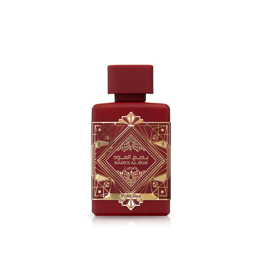 Lattafa Badee Al Oud Sublime, parfum Lattafa mixte, parfum oriental floral boisé, parfum longue tenue 100 ml, parfum bois précieux Lattafa, parfum mixte élégant, acheter parfum Lattafa Maroc, beautyfamily.ma, بادي العود سوبليم