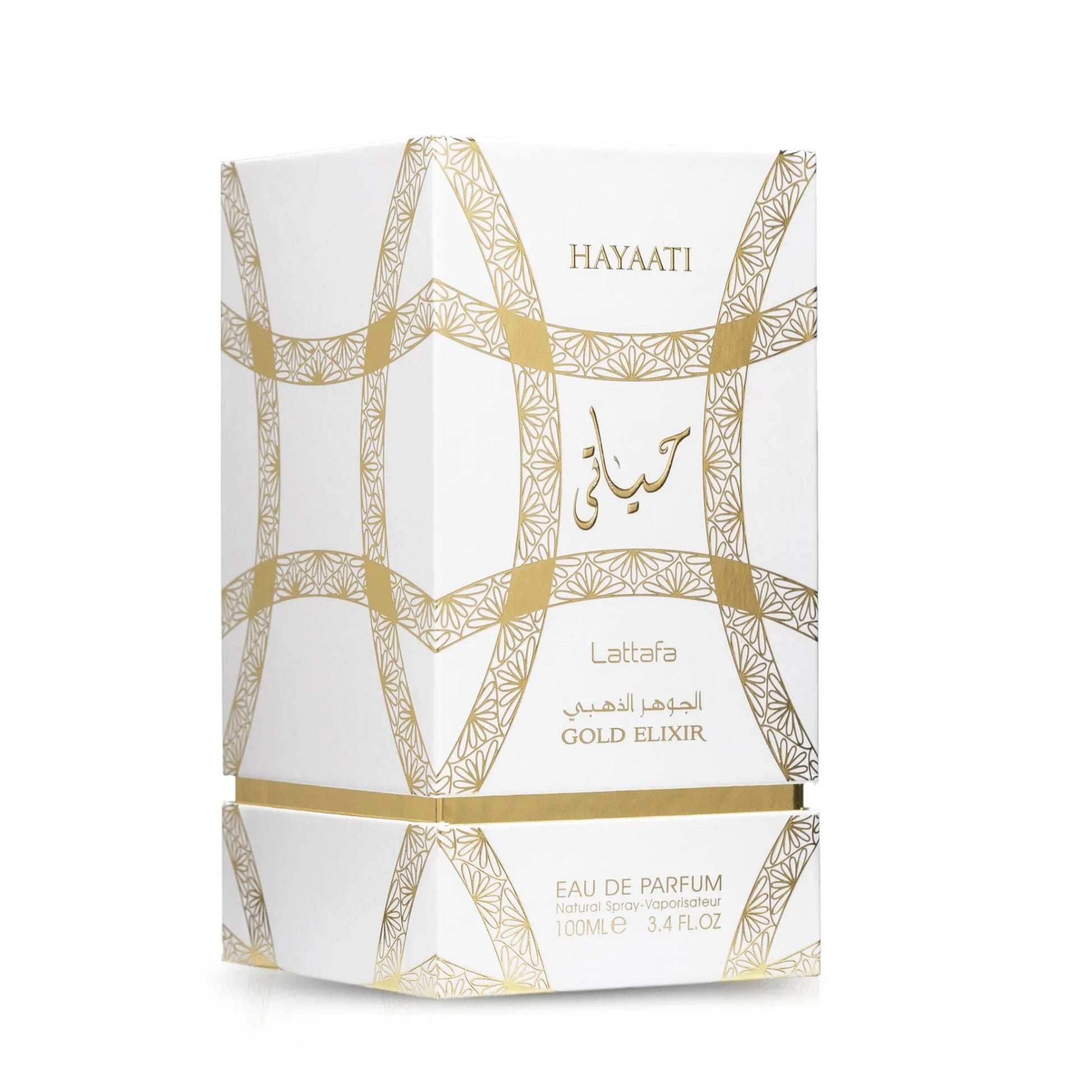 hayaati gold elixir lattafa, lattafa hayaati gold elixir femme, parfum lattafa maroc, parfum oriental ambré fruité, eau de parfum lattafa 100ml femme, parfum pamplemousse bergamote cassis, parfum pêche safran cuir, parfum vétiver vanille musc ambre maroc, acheter hayaati gold elixir maroc, beautyfamily lattafa — HAYAATI GOLD ELIXIR Eau de Parfum Lattafa 100 ml pour femme, parfum oriental ambré fruité cuiré aux notes de pamplemousse, bergamote, cassis, disponible au Maroc sur beautyfamily.ma