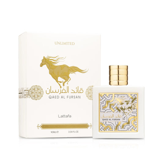 qaed al fursan unlimited lattafa, lattafa qaed al fursan unlimited femme, parfum lattafa maroc, parfum floral fruité gourmand femme, eau de parfum lattafa 100ml, parfum tropique ananas noix de coco, parfum jasmin ylang-ylang femme maroc, parfum musc santal vanille femme, beautyfamily lattafa — QAED AL FURSAN UNLIMITED Eau de Parfum Lattafa 100 ml pour femme, parfum floral fruité gourmand aux notes d’ananas, agrumes, noix de coco, jasmin, frangipanier, ylang-ylang, vanille, musc blanc et bois de santal, disp