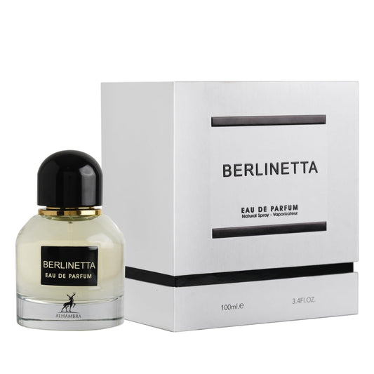 berlinetta maison alhambra, maison alhambra berlinetta femme, parfum maison alhambra maroc, parfum cuiré floral fruité femme, eau de parfum maison alhambra 100ml, parfum prune pêche, parfum violette pivoine, parfum cuir patchouli vanille musc, acheter berlinetta maroc, beautyfamily maison alhambra — BERLINETTA Eau de Parfum Maison Alhambra 100 ml pour femme, parfum cuiré floral fruité, disponible au Maroc sur beautyfamily.ma