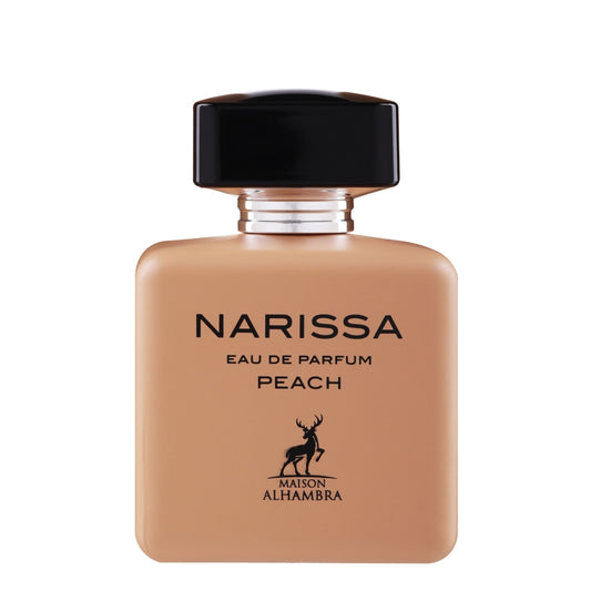 narissa peach maison alhambra, maison alhambra narissa peach femme, parfum maison alhambra maroc, parfum fruité floral femme, eau de parfum maison alhambra 100ml, parfum pêche poivre rose bergamote, parfum rose jasmin tubéreuse, parfum musc vanille cèdre ambre, acheter narissa peach maroc, beautyfamily maison alhambra — NARISSA PEACH Eau de Parfum Maison Alhambra 100 ml pour femme, parfum fruité floral, disponible au Maroc sur beautyfamily.ma