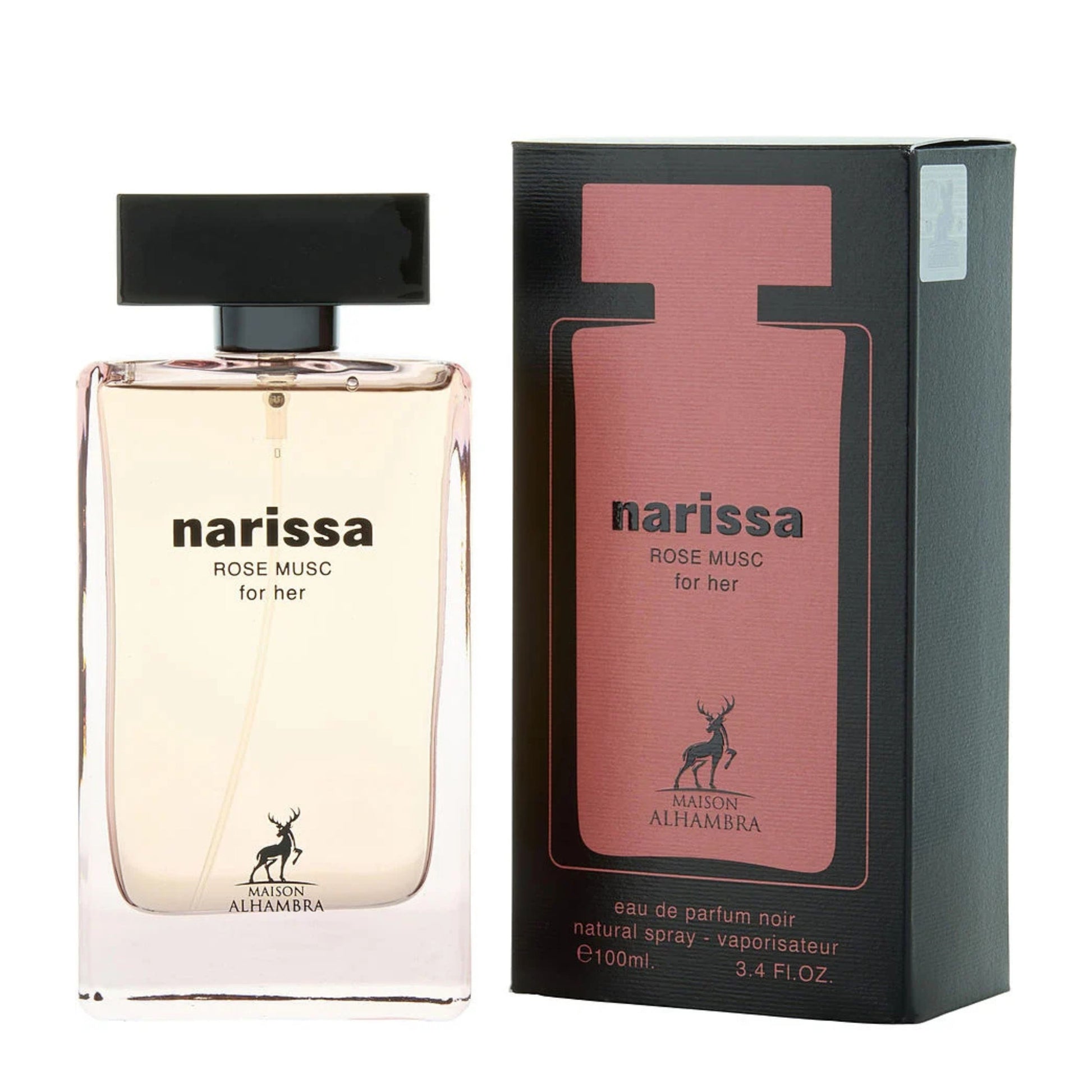 narissa rose musc for her maison alhambra, maison alhambra narissa rose musc femme, parfum maison alhambra maroc, parfum floral ambré musqué femme, eau de parfum maison alhambra 100ml, parfum prune poivre rose bergamote, parfum musc rose tubéreuse, parfum vanille chaud féminin, acheter narissa rose musc maroc, beautyfamily maison alhambra — NARISSA ROSE MUSC FOR HER Eau de Parfum Maison Alhambra 100 ml pour femme, parfum floral ambré musqué, disponible au Maroc sur beautyfamily.ma