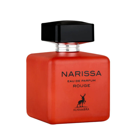narissa rouge maison alhambra, maison alhambra narissa rouge femme, parfum maison alhambra maroc, parfum boisé floral musqué femme, eau de parfum maison alhambra 100ml, parfum rose de bulgarie iris, parfum musc tubéreuse fleur d’oranger, parfum vanille fève tonka cèdre vétiver santal, acheter narissa rouge maroc, beautyfamily maison alhambra — NARISSA ROUGE Eau de Parfum Maison Alhambra 100 ml pour femme, parfum boisé floral musqué, disponible au Maroc sur beautyfamily.ma