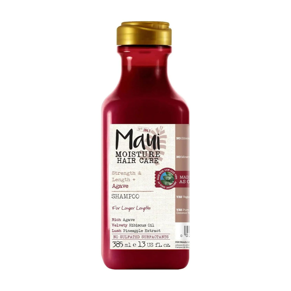 Maui Moisture, Maui Moisture Agave Shampoo, shampooing fortifiant, shampooing anti‑casse, shampooing cheveux abîmés, shampooing hydratant sans sulfate, Maui Moisture Maroc, shampooing naturel, soin cheveux cassants, shampooing aloe vera, beautyfamily.ma